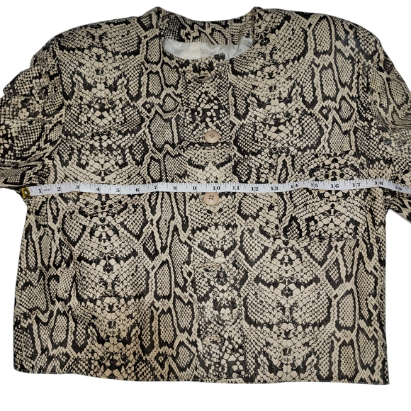 VTG Artemis 100% Leather Women's Snake Print Crop Jacket. Size 8 - Picture 4 of 7